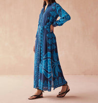 OMIKA Emma Maxi Dress in nikita atlantic - women's dress - alternate view
