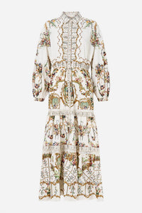 Camilla - Tiered Long Shirt Maxi Dress
