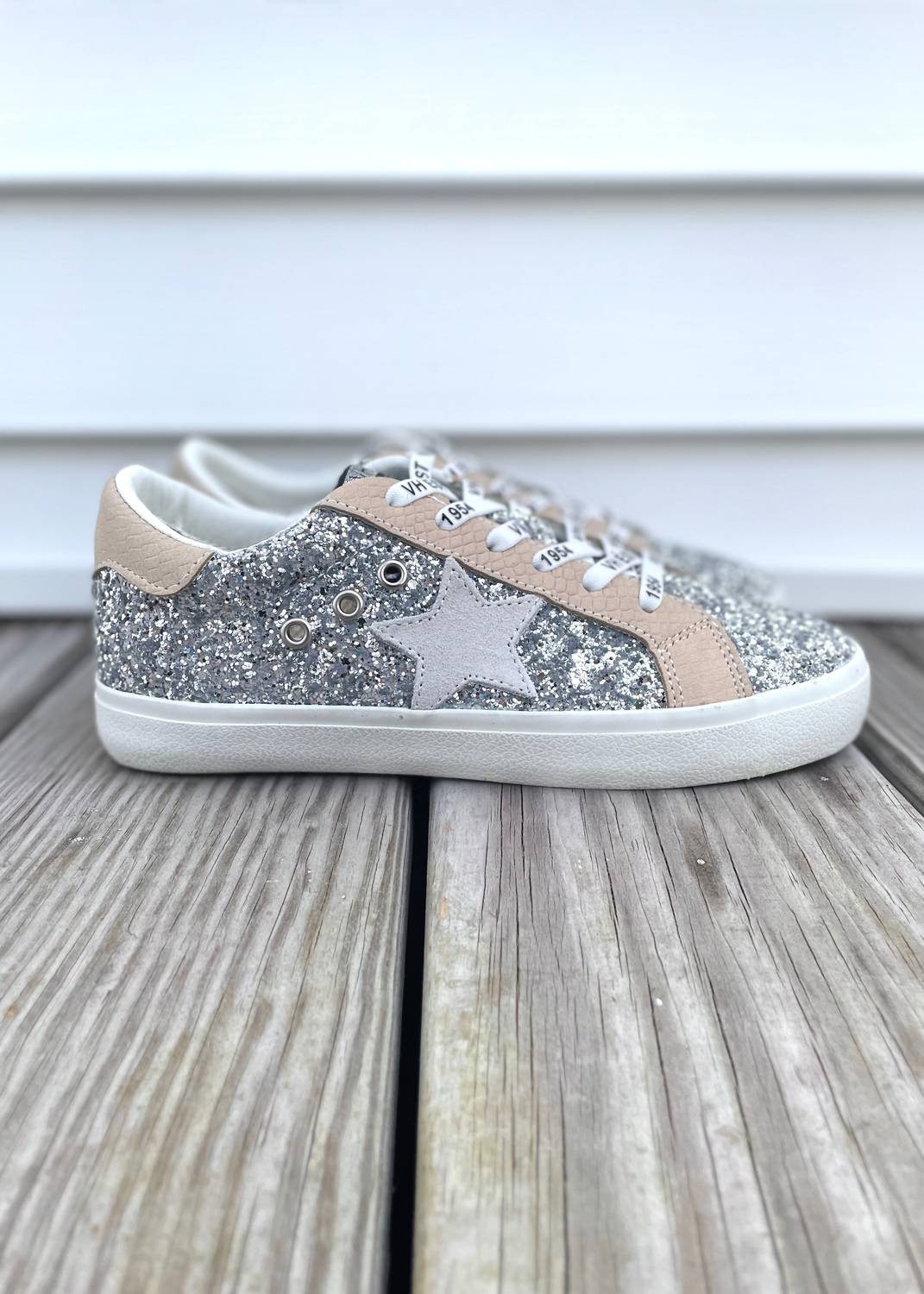 Vintage Havana - Women's Glitter Low Top Sneakers
