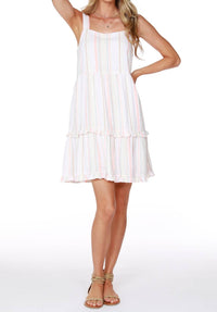 Square Neck Tiered Short Dress