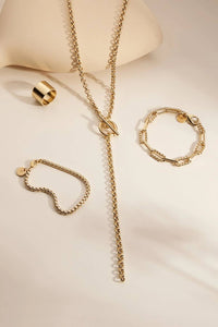 Eklexic - Women's Micro Royal Rolo Toggle Lariat Necklace