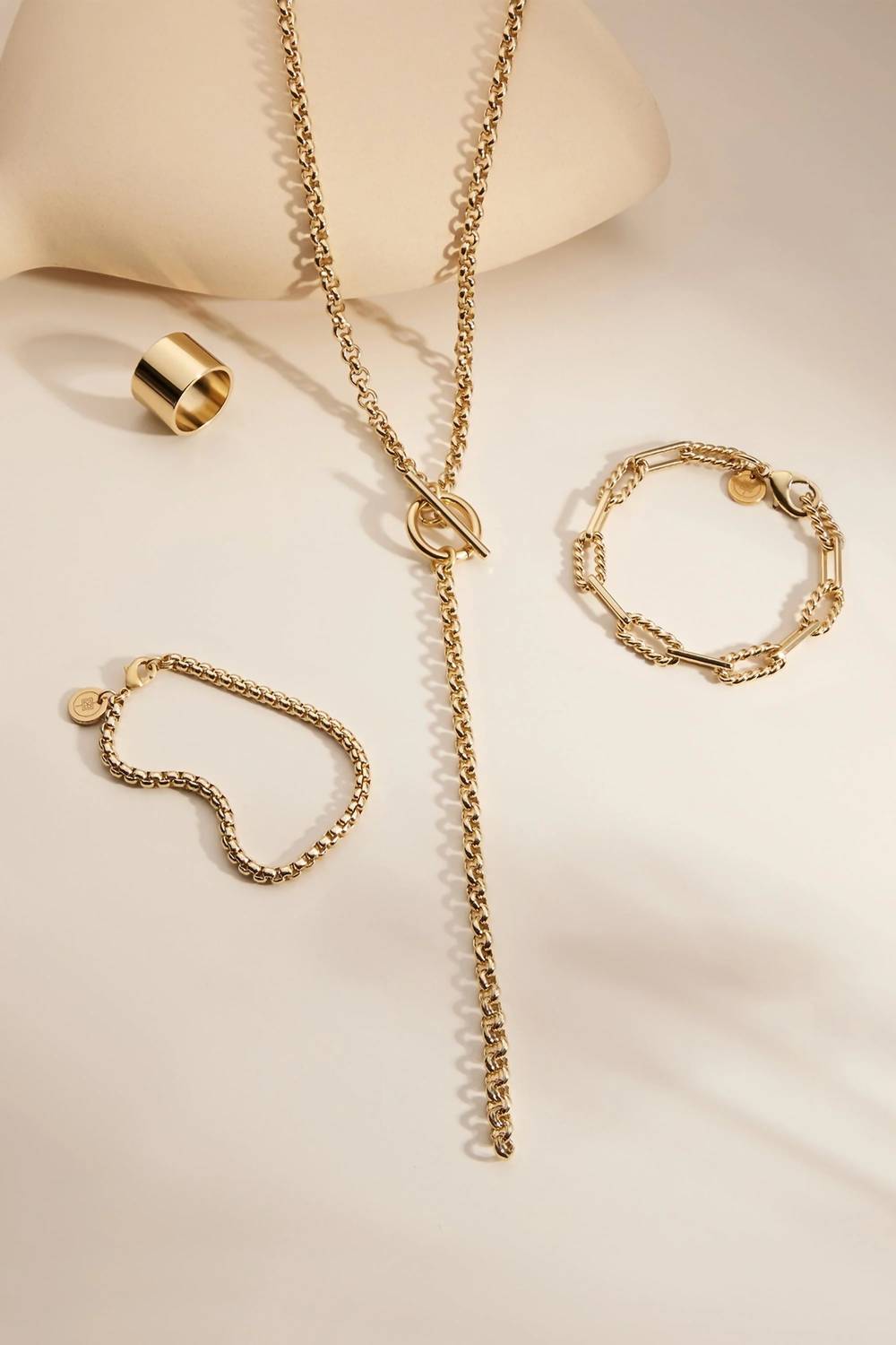 Eklexic - Women's Micro Royal Rolo Toggle Lariat Necklace