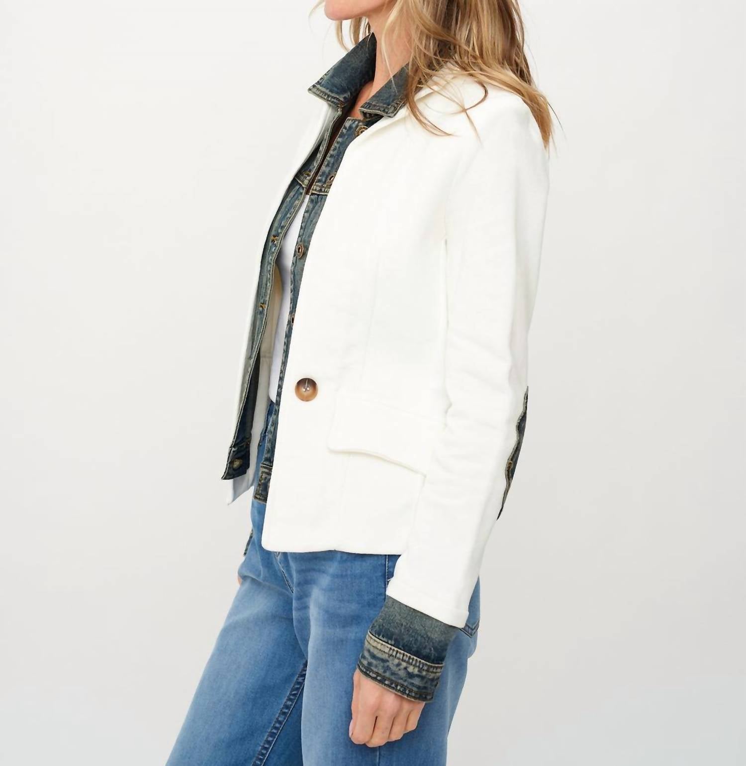 Six/Fifty - Clarissa Mixed Media Denim Jacket