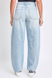 Ymi - Relaxed Fit Detailed Barrel Rigid Jeans