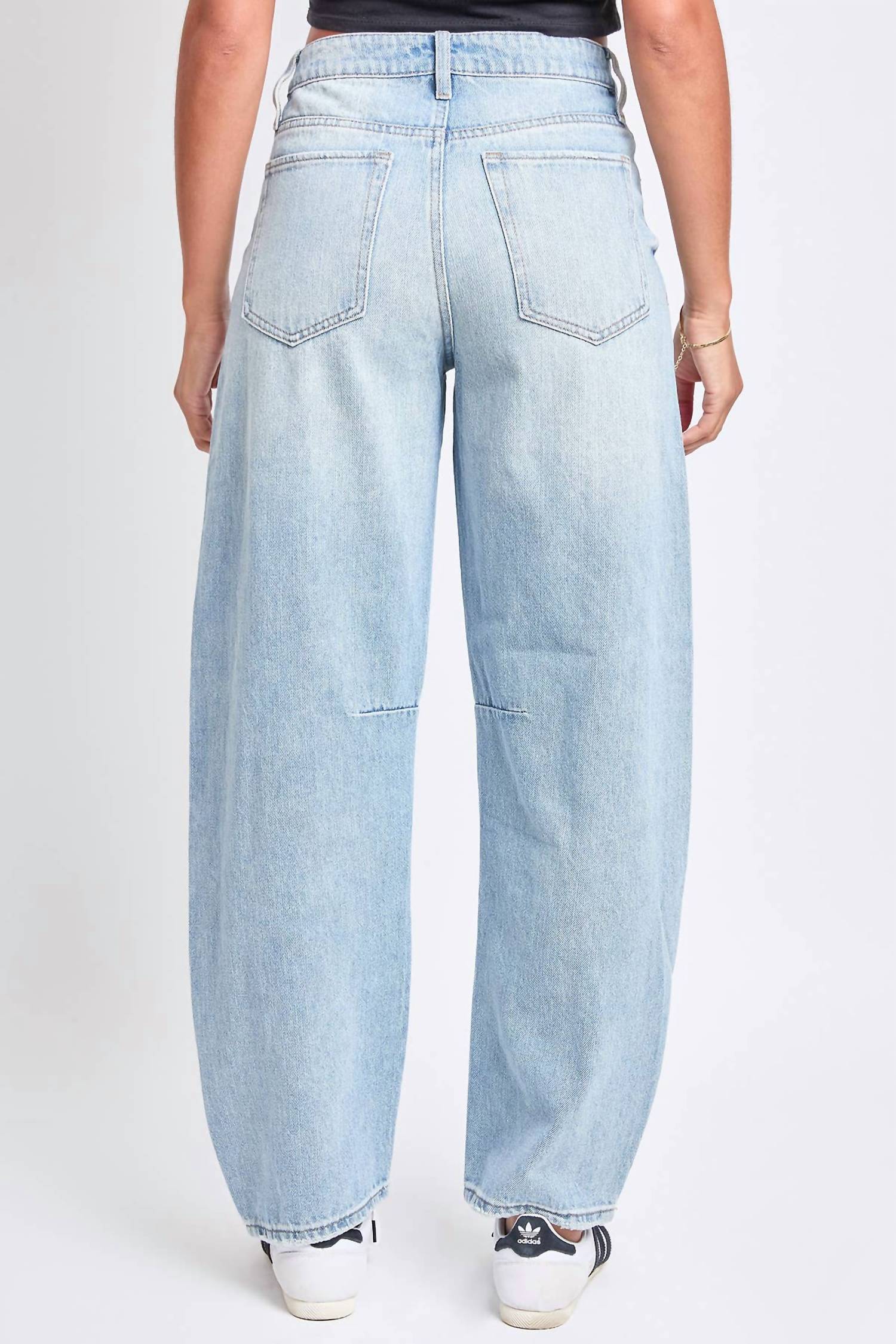Ymi - Relaxed Fit Detailed Barrel Rigid Jeans