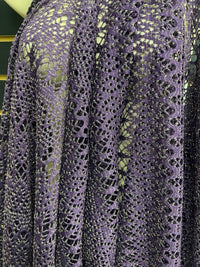 SHAWL DAWLS Women's Delecate Lace Shawl in purple gold - women's scarf - detail view