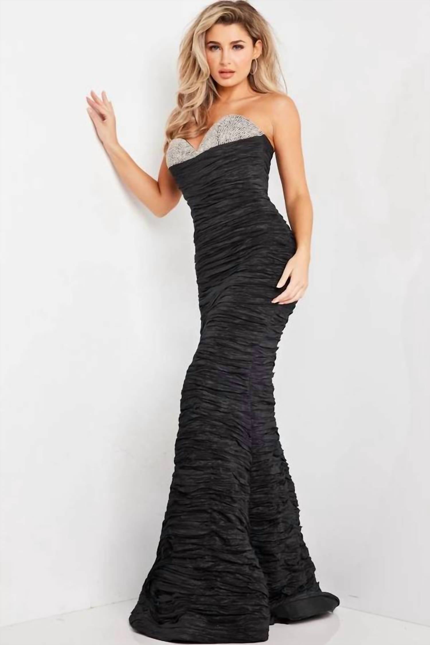 Jovani - Embellished Mermaid Long Dress