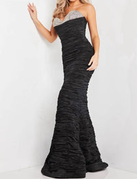 JOVANI Strapless Mermaid Formal Gown in black - women's dress