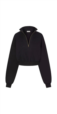 Eterne - Cropped Half-zip Sweatshirt