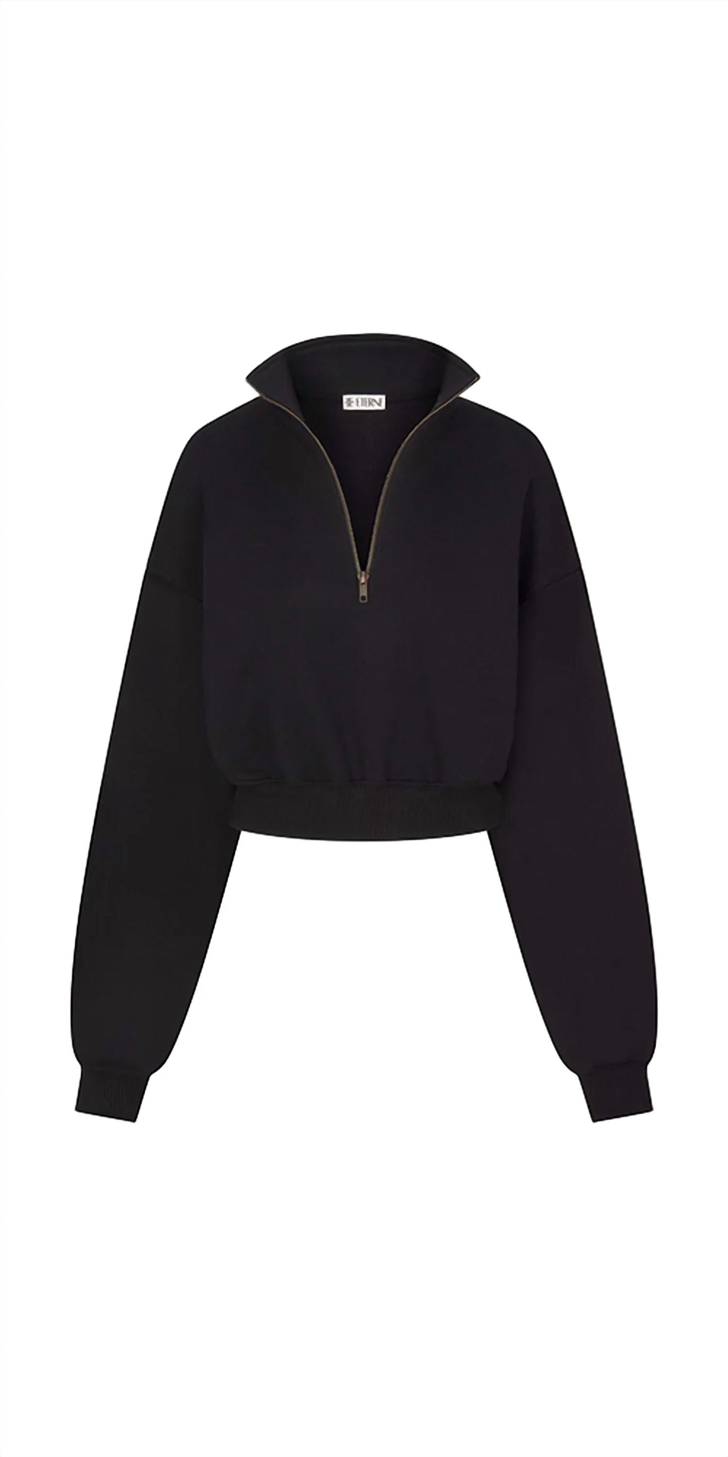 Eterne - Cropped Half-zip Sweatshirt