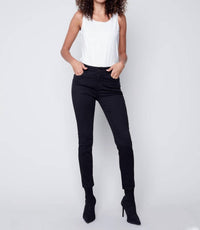 CHARLIE B Twill Flare Pant in black - women's pants - view 7