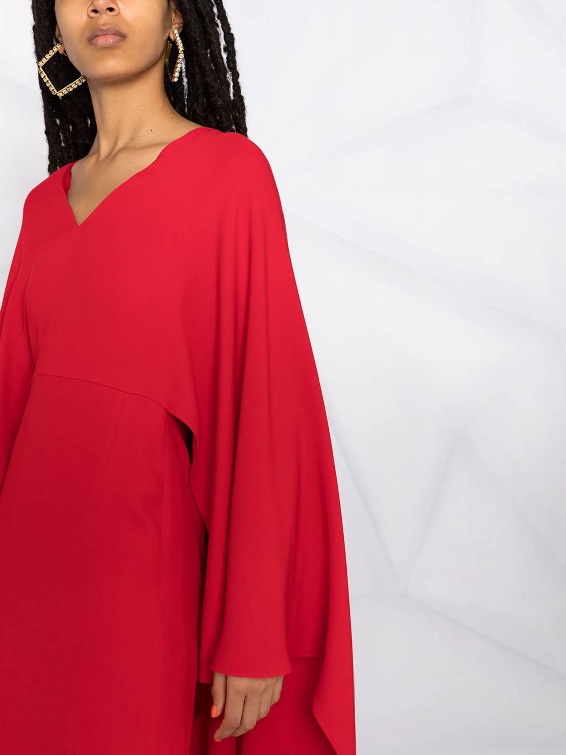 Valentino - Cady Silk Dress With Cape