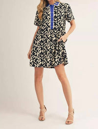 Jodifl Collar Dress in navy stripe - women's dress
