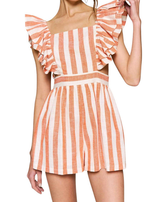 Urban Daizy - Hailee Ruffle Striped Romper