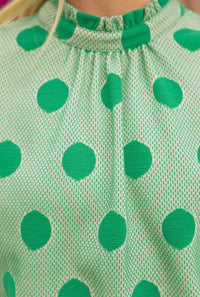 Voy - Polka Dot Tie Back Knit Top