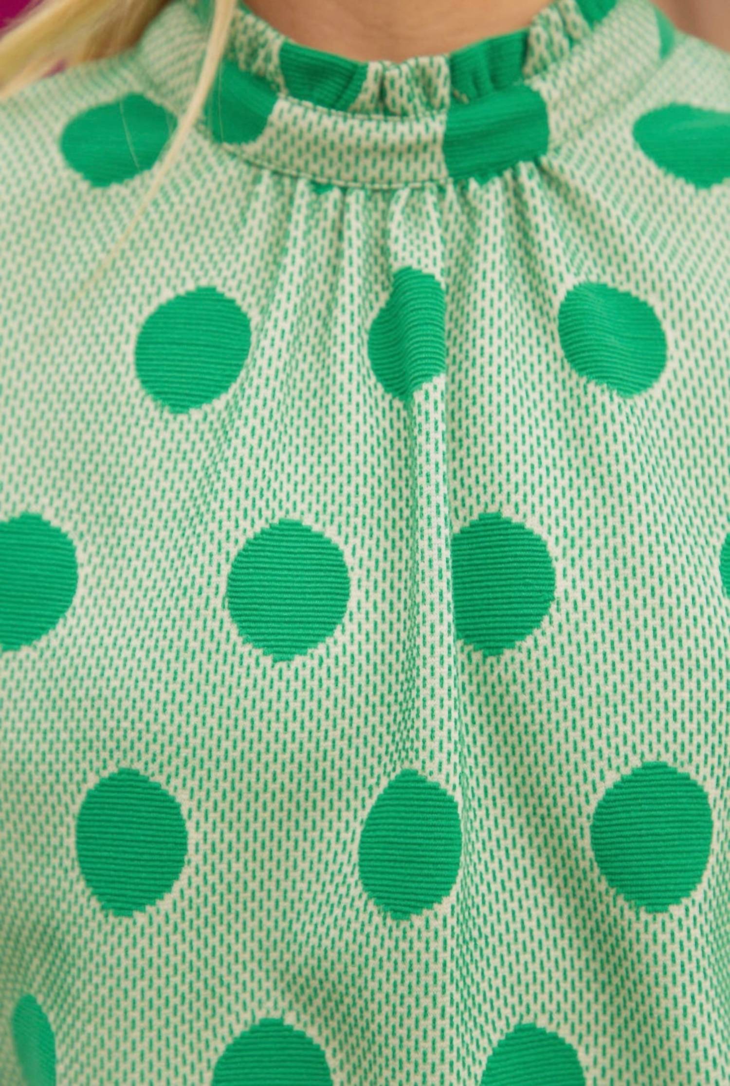 Voy - Polka Dot Tie Back Knit Top
