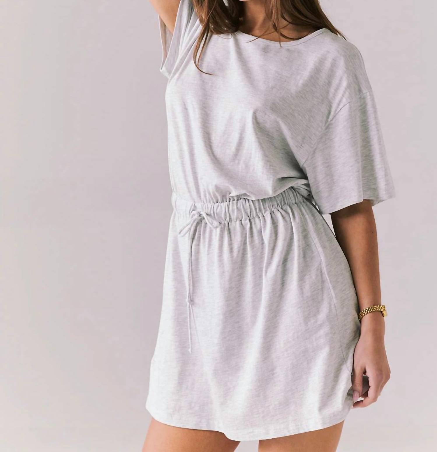 Chaser Dixie Mini Dress in light heather grey - women's dress - alternate view