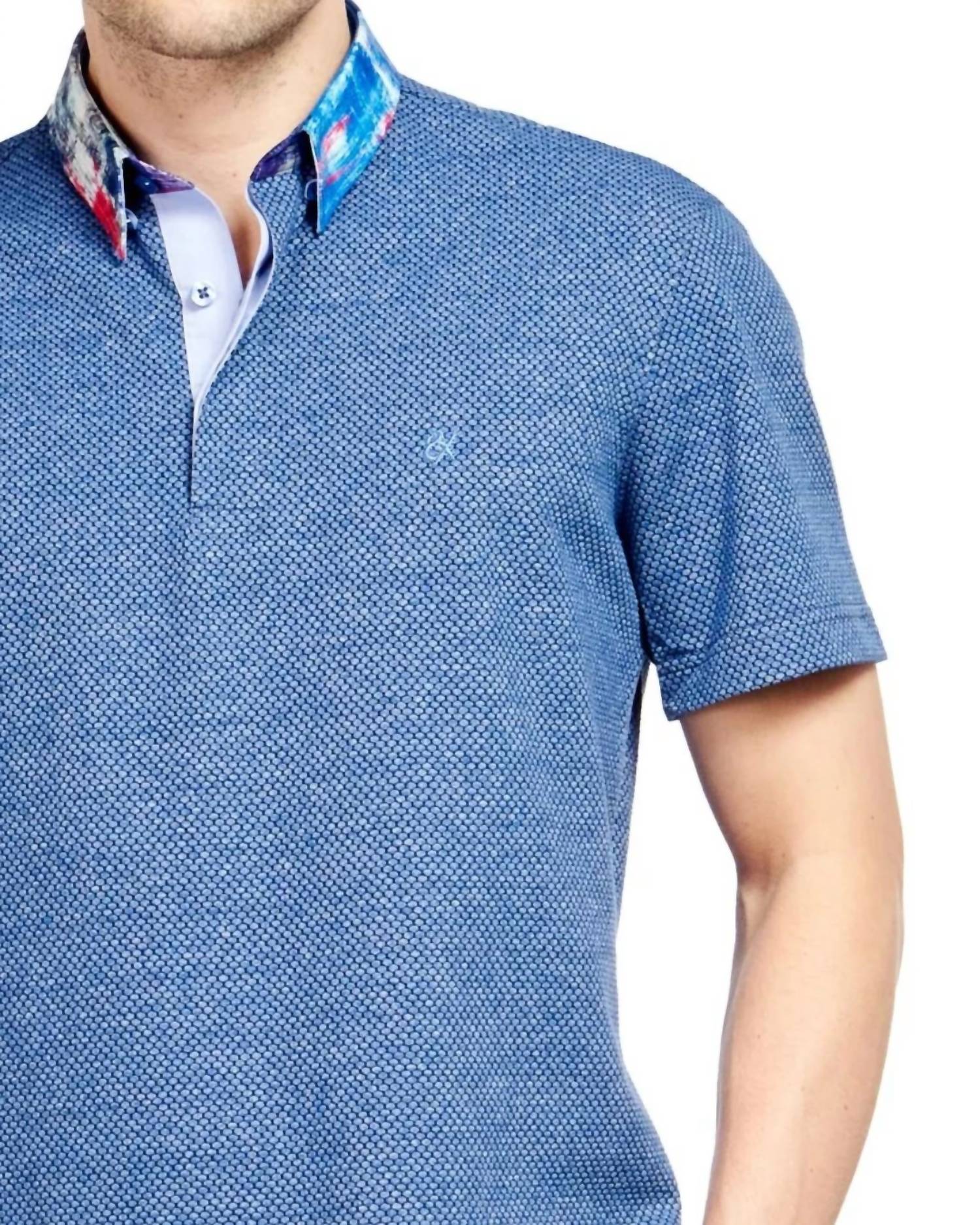 Eight X - Abstract Collar Textured Polo Shirt