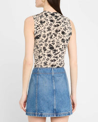 Ulla Johnson Ines Sleeveless Top in white gardenia - women's tank top - detail view