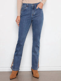 Charlie B - Embroidered Insert Bootcut Jean