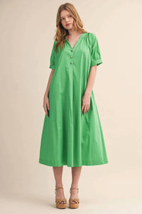 &Merci - V-neck Button Front Dress