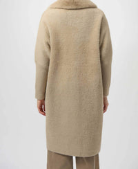 Joseph Ribkoff - Fancee Feather Yarn And Faux Fur Sweater Coat