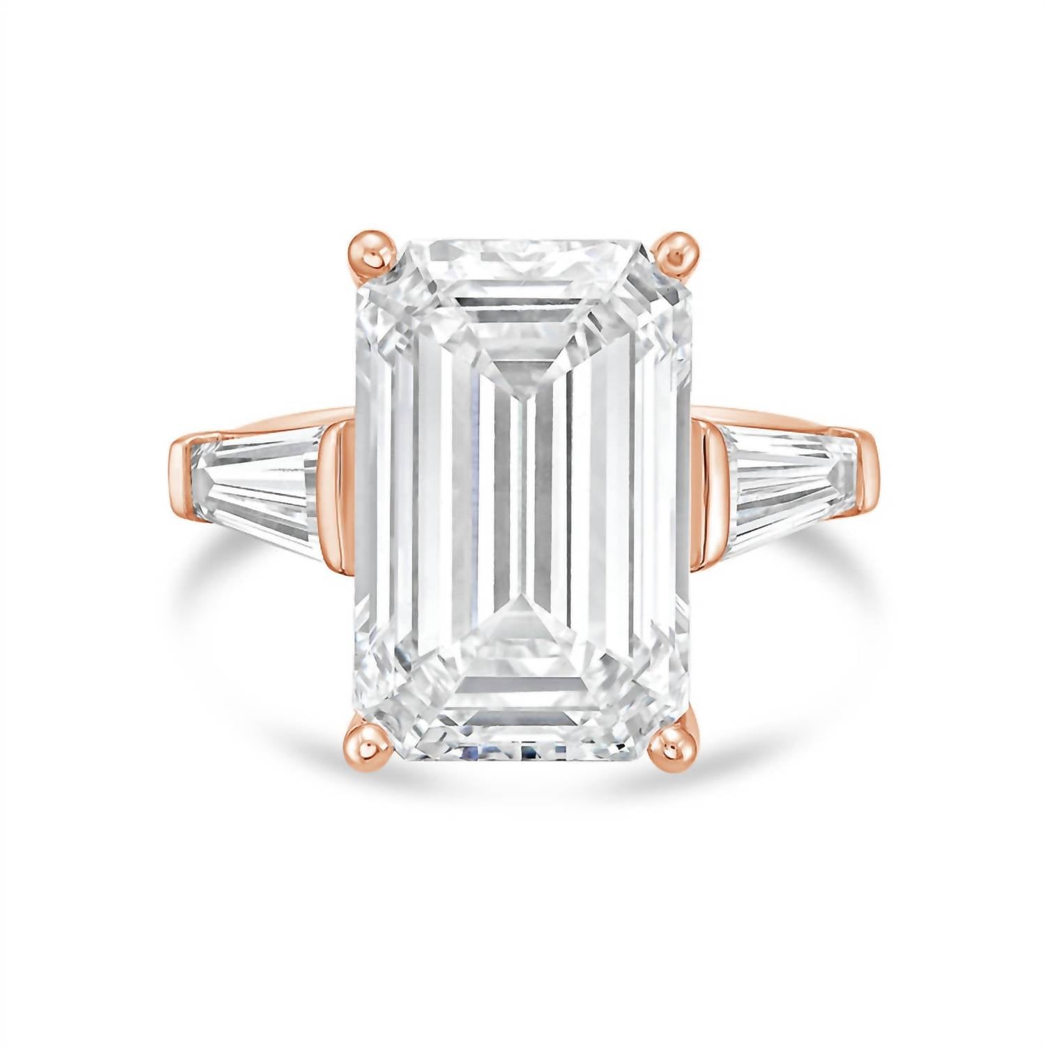 Diana M Jewels - Women's Emerald & Baguette Lab-Grown Diamond Fashion Ring (6.00 Ct) - Elegant