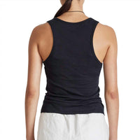 APIECE APART Women's Savina Razor Tank Top in black - women's tank top - detail view