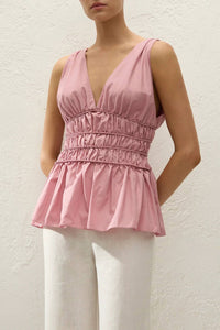 FAITHFULL THE BRAND SAJA TOP in dusk - women's shirt - view 5
