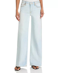 Re/Done - Studded Mini Rise Wide Leg Jeans