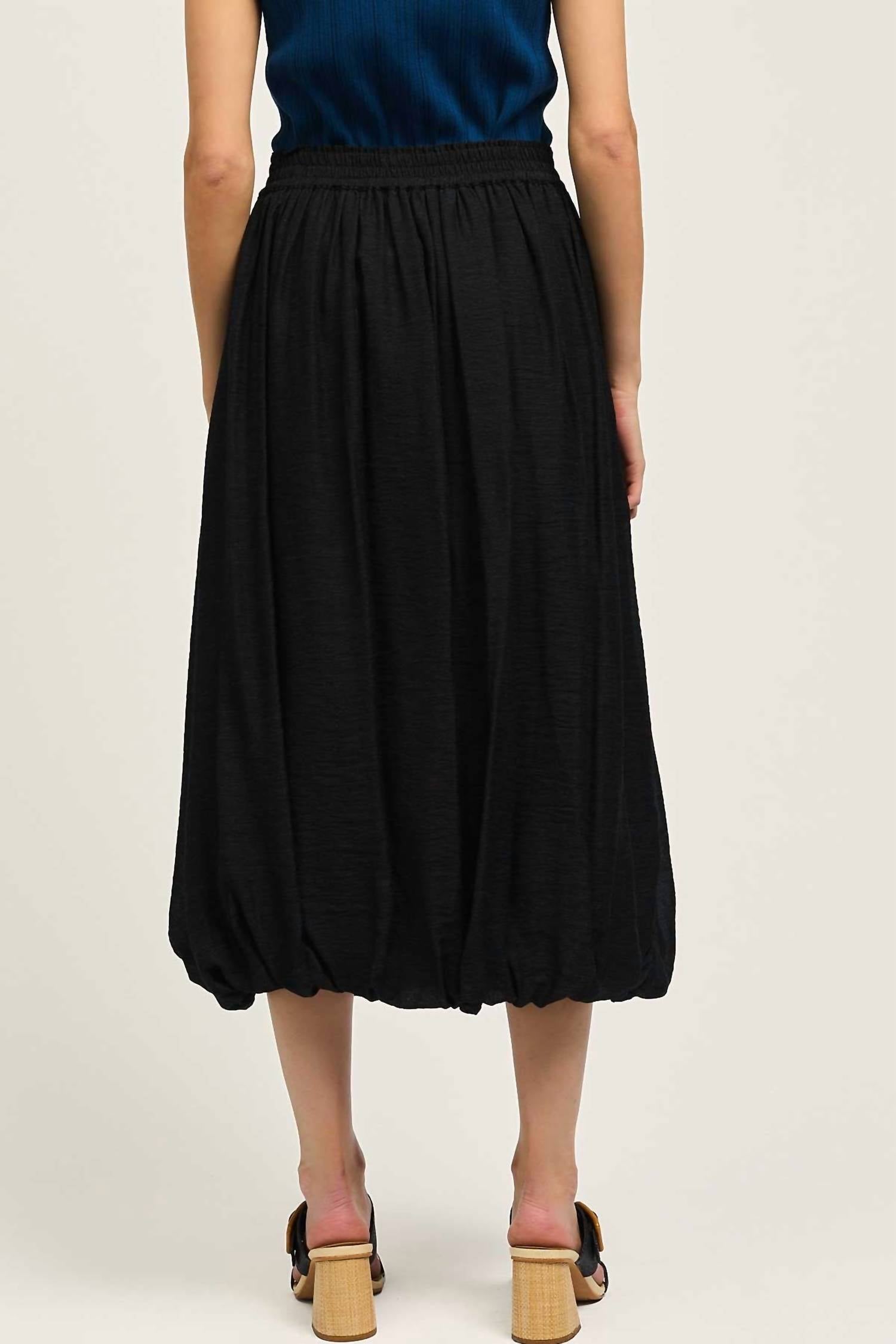 Current Air - Smocked Waist Bubble Midi Skirt