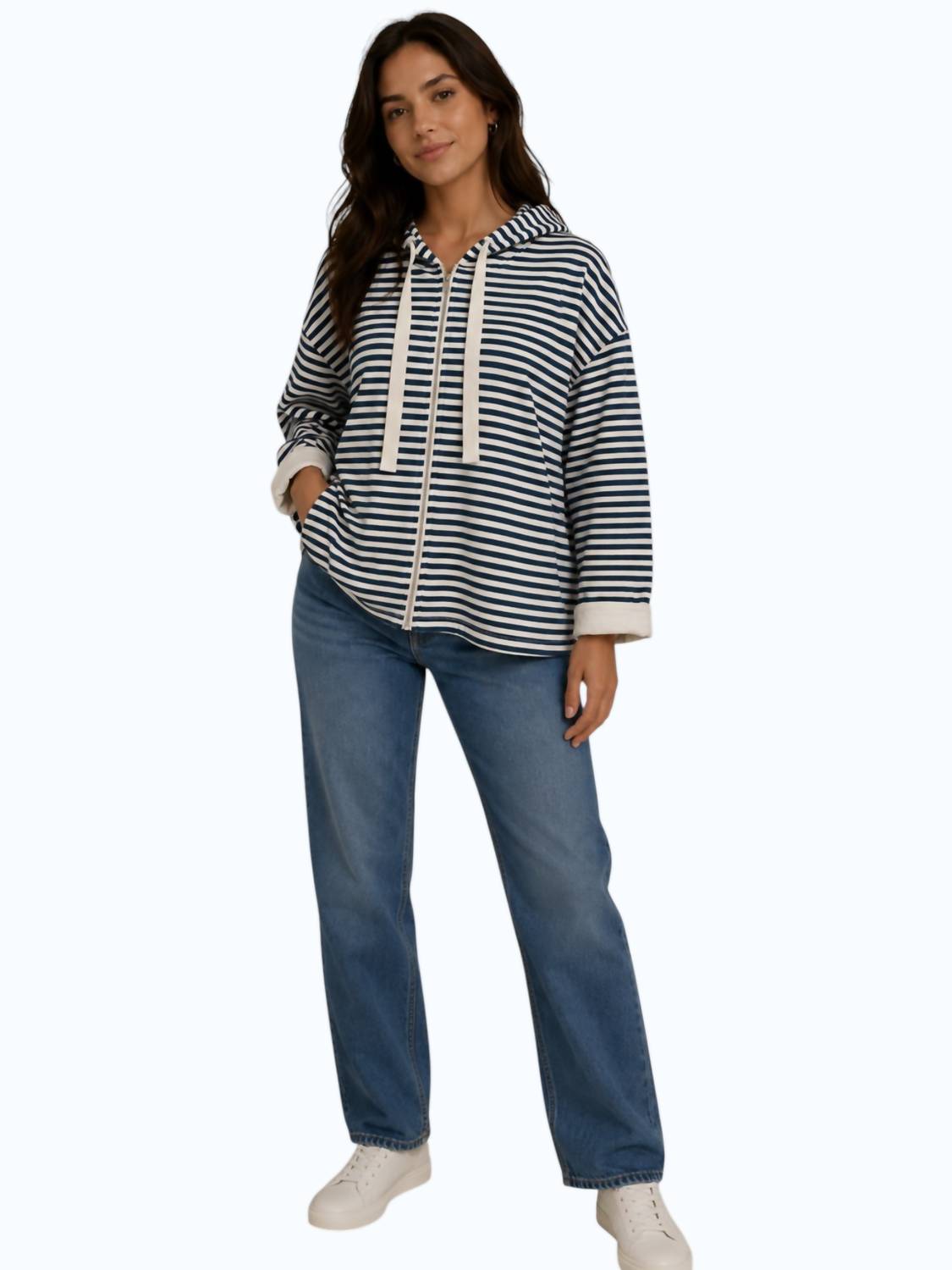Maxmara - Stripe Zip Up Hoodie