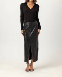 sundays Leather Beaker Skirt in black - women's skirt - alternate view