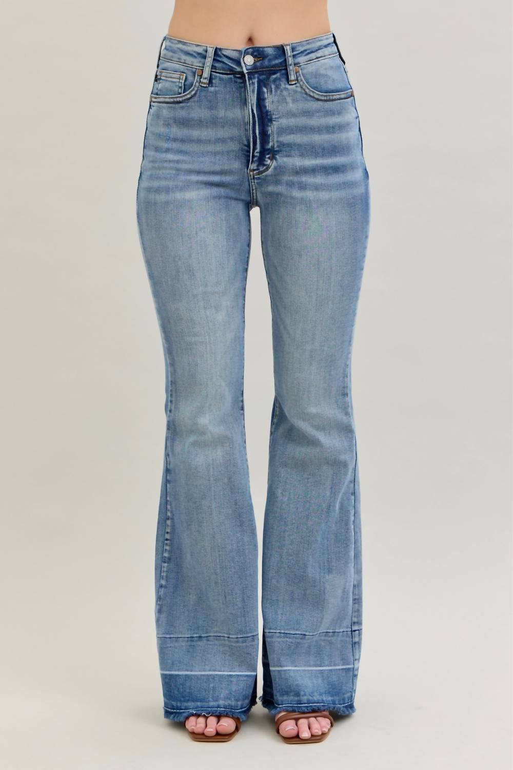 Judy Blue - High Waisted Tummy Control With Release Hem Flare Jeans