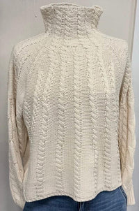 Davi & Dani - Women's Cable Knit Turtleneck Sweater Top