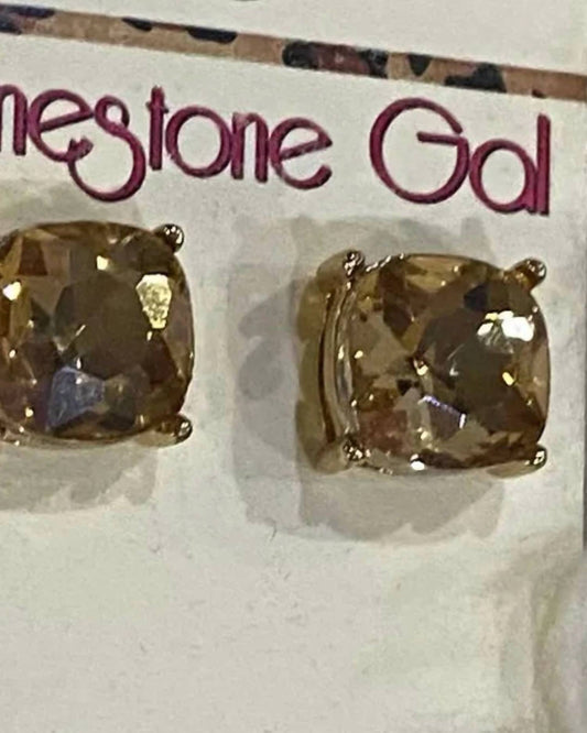 Sophia Collection - Women's Faceted Gem Stud Earrings