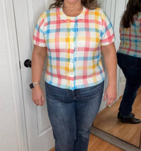 Anniewear - Leona Button Down Plaid Top