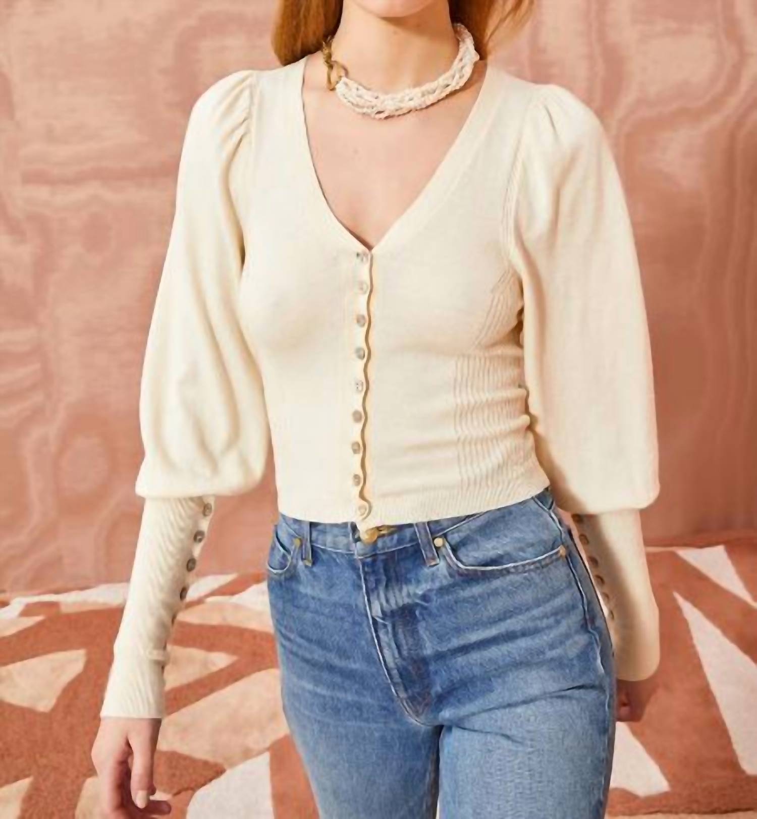 Ulla Johnson Leslie Cardigan in chalk - women's cardigan