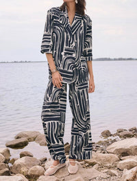 Joseph Ribkoff - Abstract Double-breasted Blazer