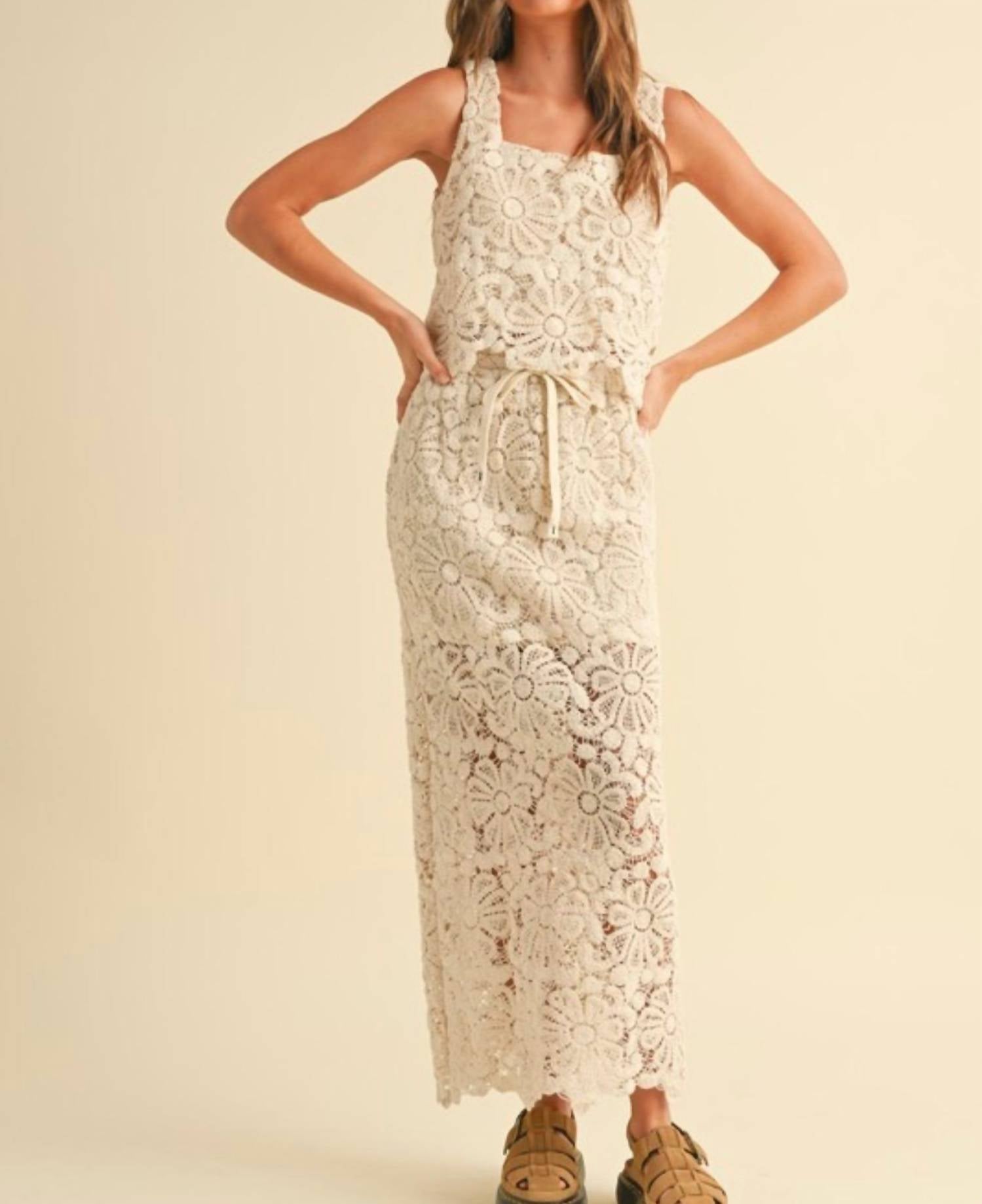 Miou Muse - Sweet Melody Crochet Skirt