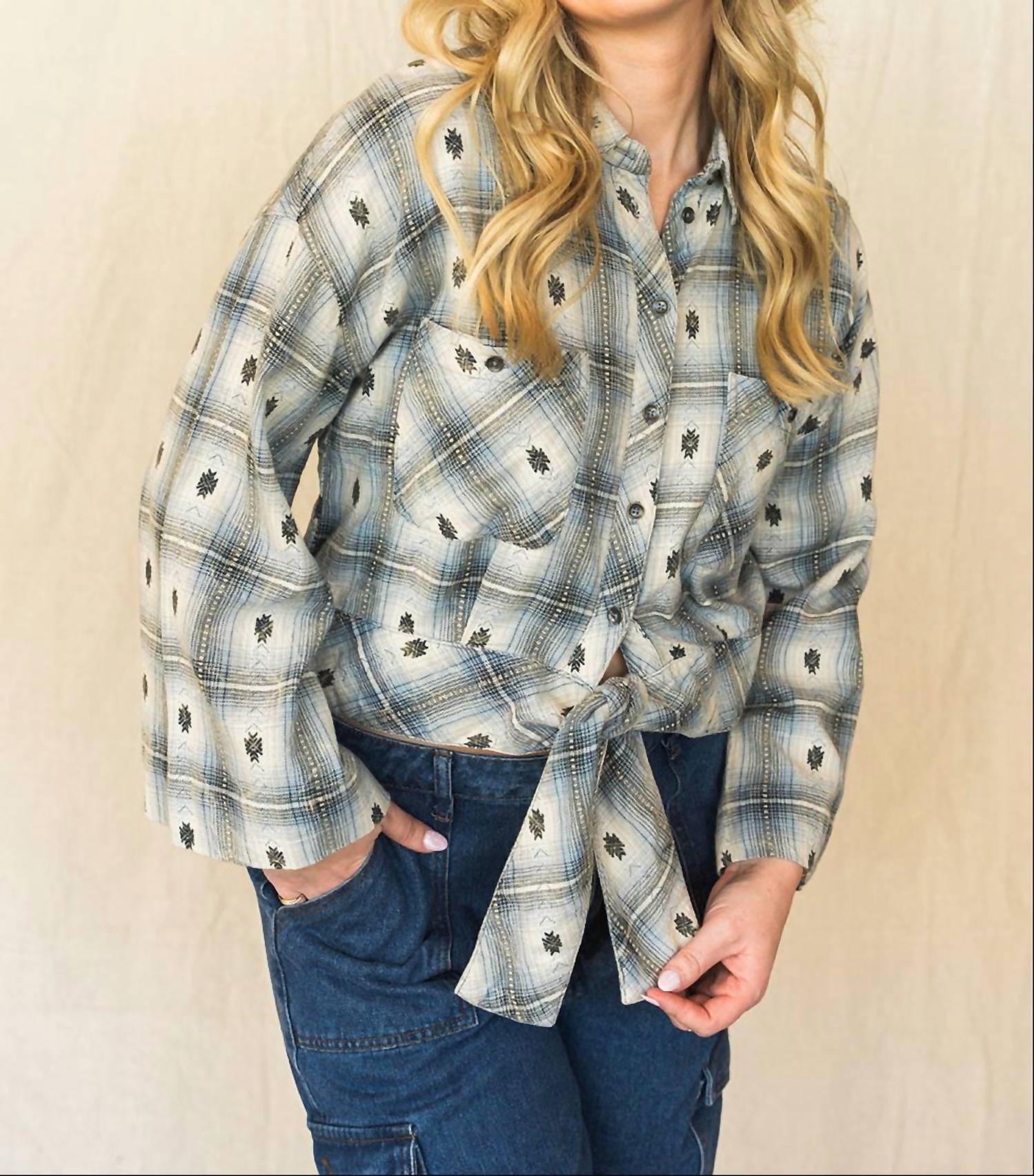 Ivy Jane - Plaid Tie Top