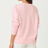 Lilly Pulitzer BALLAD LONG SLEEVE SWEATSHIRT in multi lydia lion embellishment - women's top - detail view