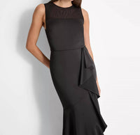 DKNY Women's Mesh-yoke Cascading-ruffle Evening Gown in black - women's dress - view 4