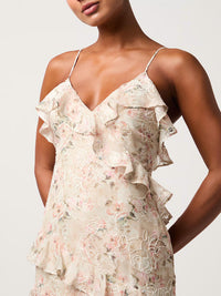 Lulus - Bryson Ruffled Embroidered Sequin Dress