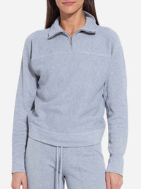 Lysse Viola Knit Lounge Sweatshirt Top in grey melange - women's top