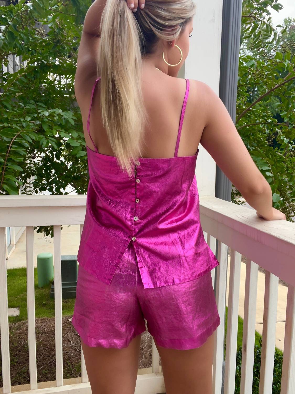 Lanhtropy - Metallic Linen Top