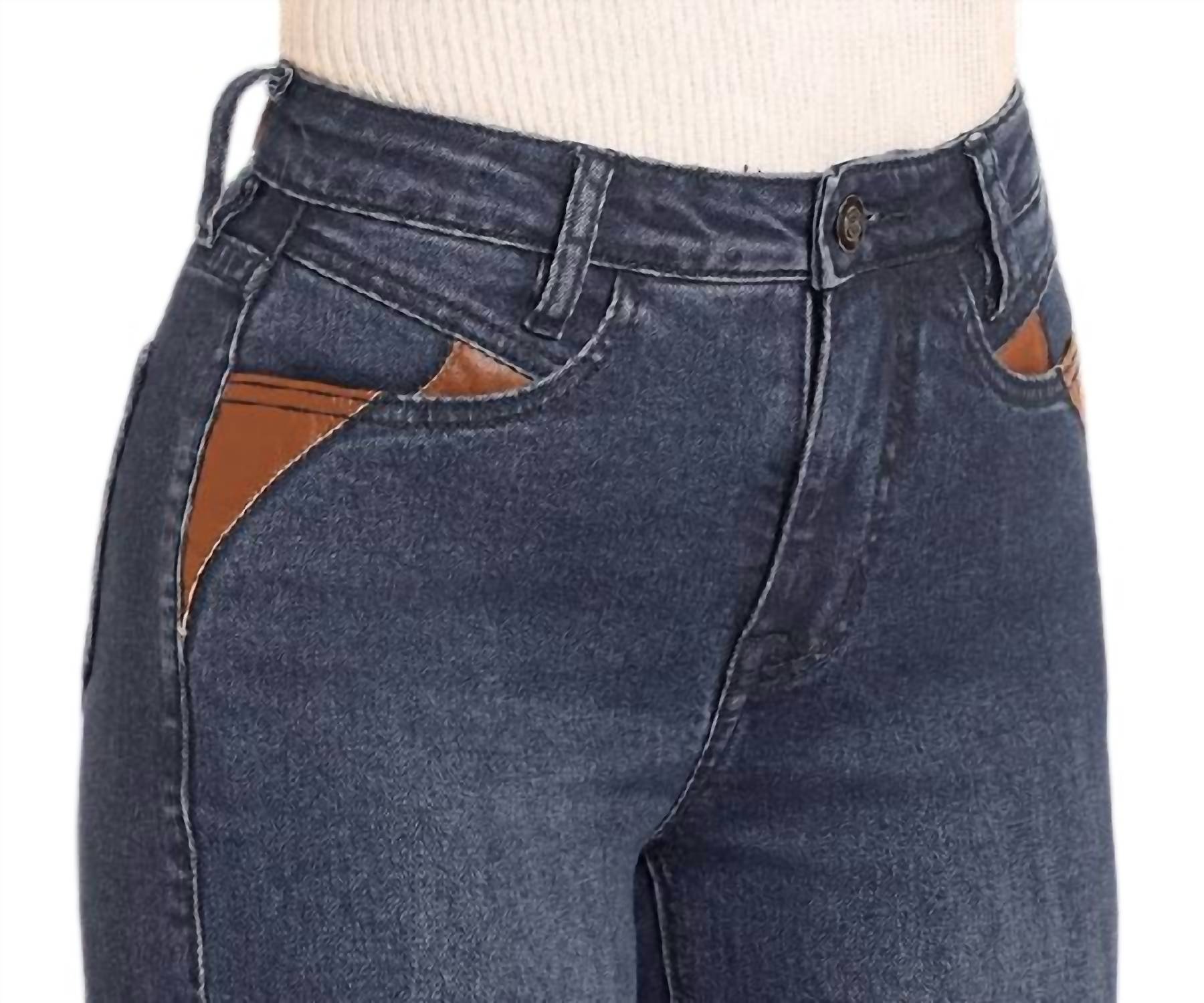 Rock & Roll Denim High Rise Trouser Jean in dark wash - women's pants - alternate view