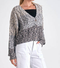 Elan - Tanae Ombre Button Front Cardigan