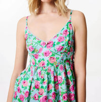Manoush - Rose Print Slip Mini Dress