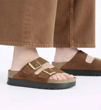Birkenstock - Women's Arizona Flex Leather Platform Sandals